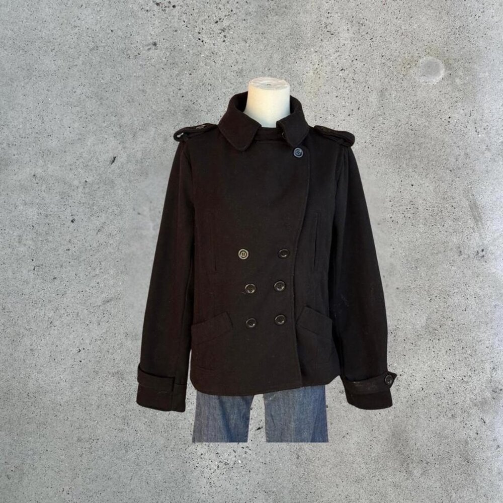 2000s black peacoat